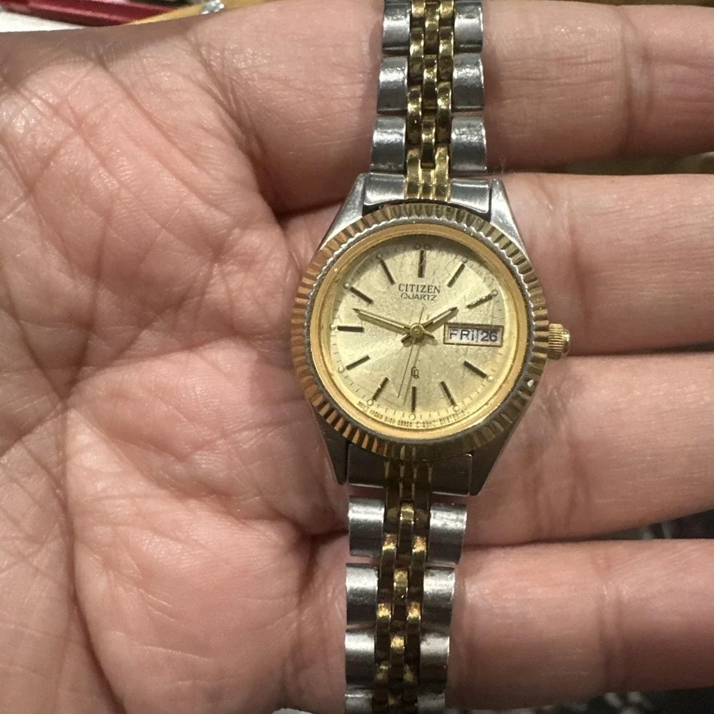 Works Vintage Citizen Presidential Ladies Two Tone Day Date Watch 25mm Fit 6in